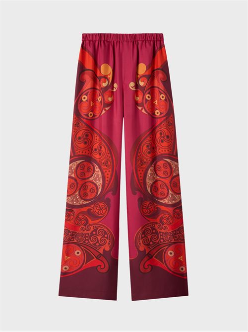Oversized silk twill palazzo trousers with Alchemy print LA DOUBLE J | TRO0210SIL026ALC03RE40